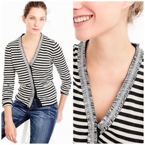 J. Crew Striped Harlow Cardigan Sweater